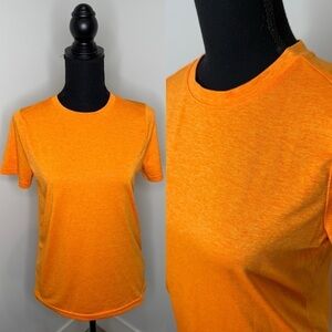 Bcg Heathered Orange Basic Crew Neck Women's T-Shirt (L)
